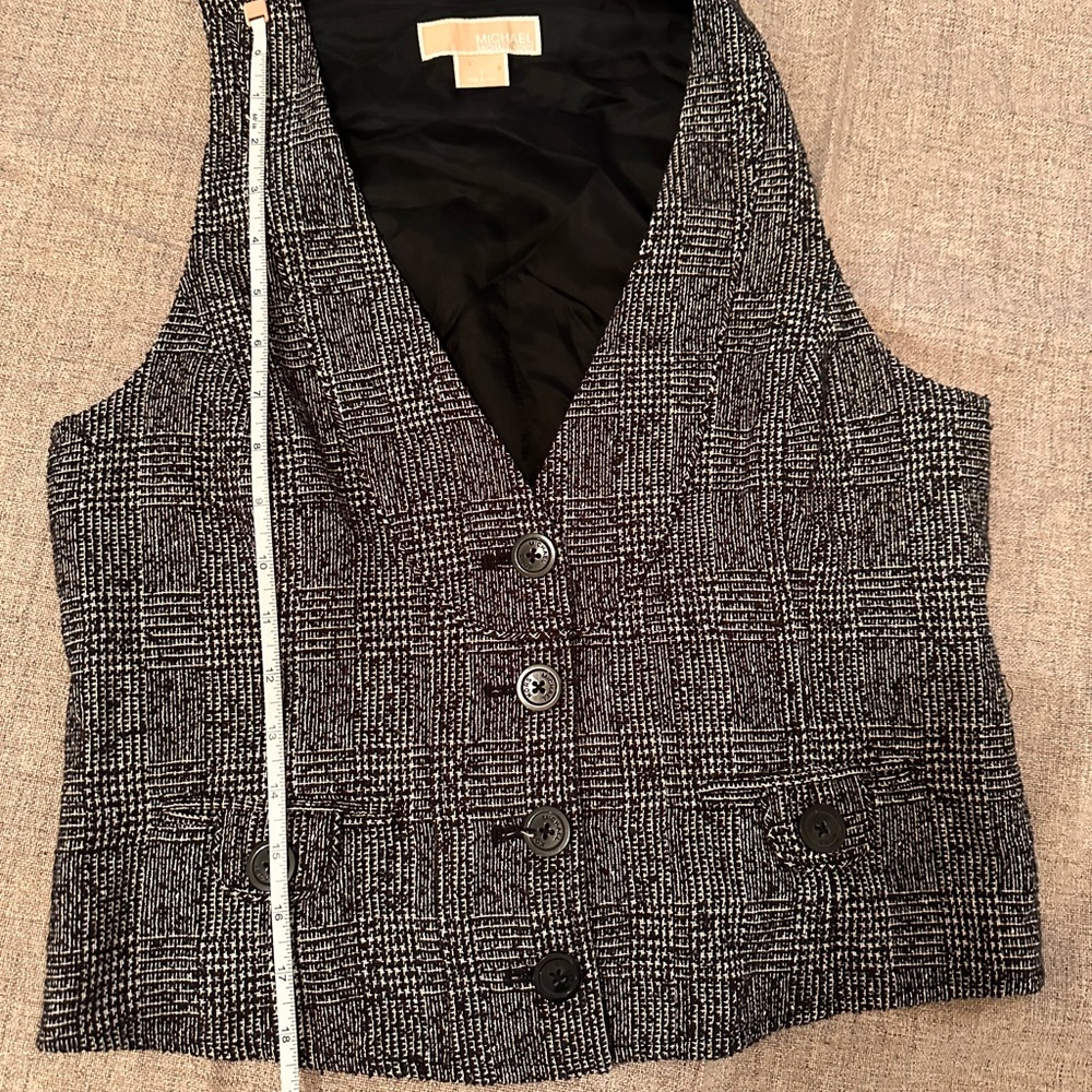 Michael Kors Black and White Patterned Vest